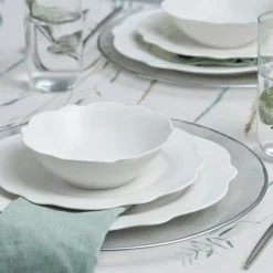 Sale Daisy 12-Piece Bone China Dinner Set for 4 People, White See All Dinner Sets|Bone China Dinner Sets