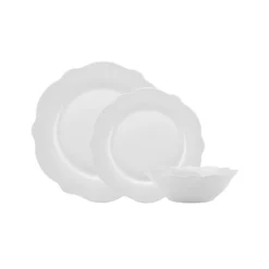 Sale Daisy 12-Piece Bone China Dinner Set for 4 People, White See All Dinner Sets|Bone China Dinner Sets