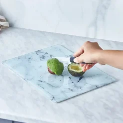 Clearance Deep Glass Chopping Board, 35cmx26cm, White Chopping Boards