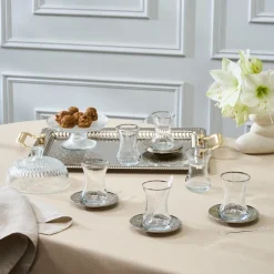 Best Deniz 19-Piece Turkish Tea Set for 6 People, 130ml, Multi Turkish Tea Sets