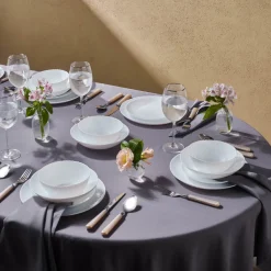 Diamond 24-Piece Glass Dinner Set for 6 People, White See All Dinner Sets|Glass Dinner Sets