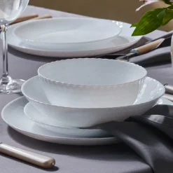 Diamond 24-Piece Glass Dinner Set for 6 People, White See All Dinner Sets|Glass Dinner Sets