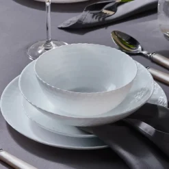Diamond 24-Piece Glass Dinner Set for 6 People, White See All Dinner Sets|Glass Dinner Sets