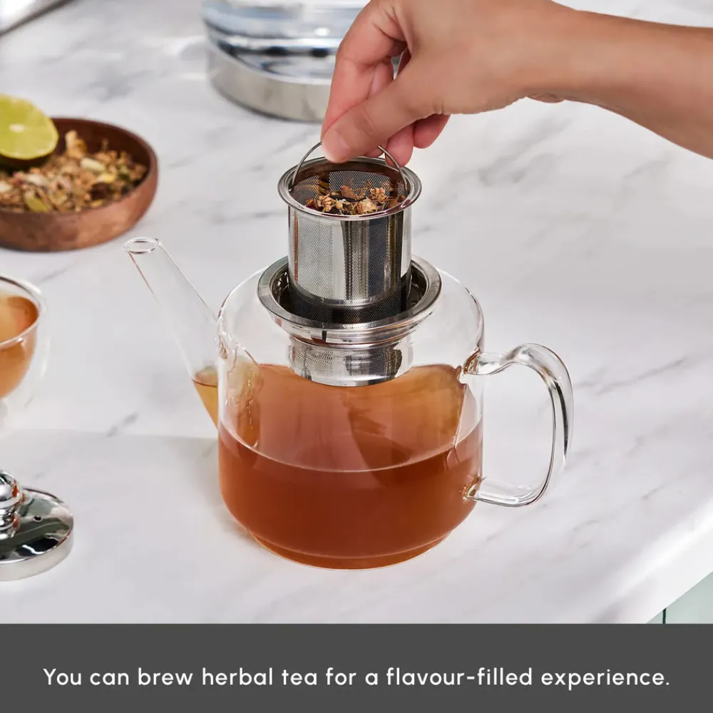 Dora Borosilicate Glass Induction Teapot Set, Xlarge, Transparent Turkish Coffee Pots|Turkish Teapots