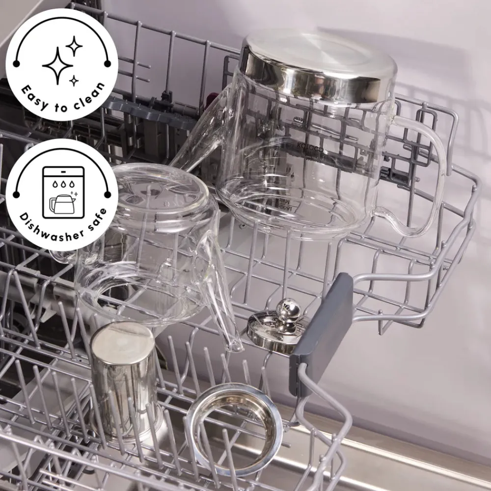 Dora Borosilicate Glass Induction Teapot Set, Xlarge, Transparent Turkish Coffee Pots|Turkish Teapots