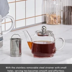 New Dora Borosilicate Glass Teapot Set, Medium, Transparent Turkish Coffee Pots|Turkish Teapots