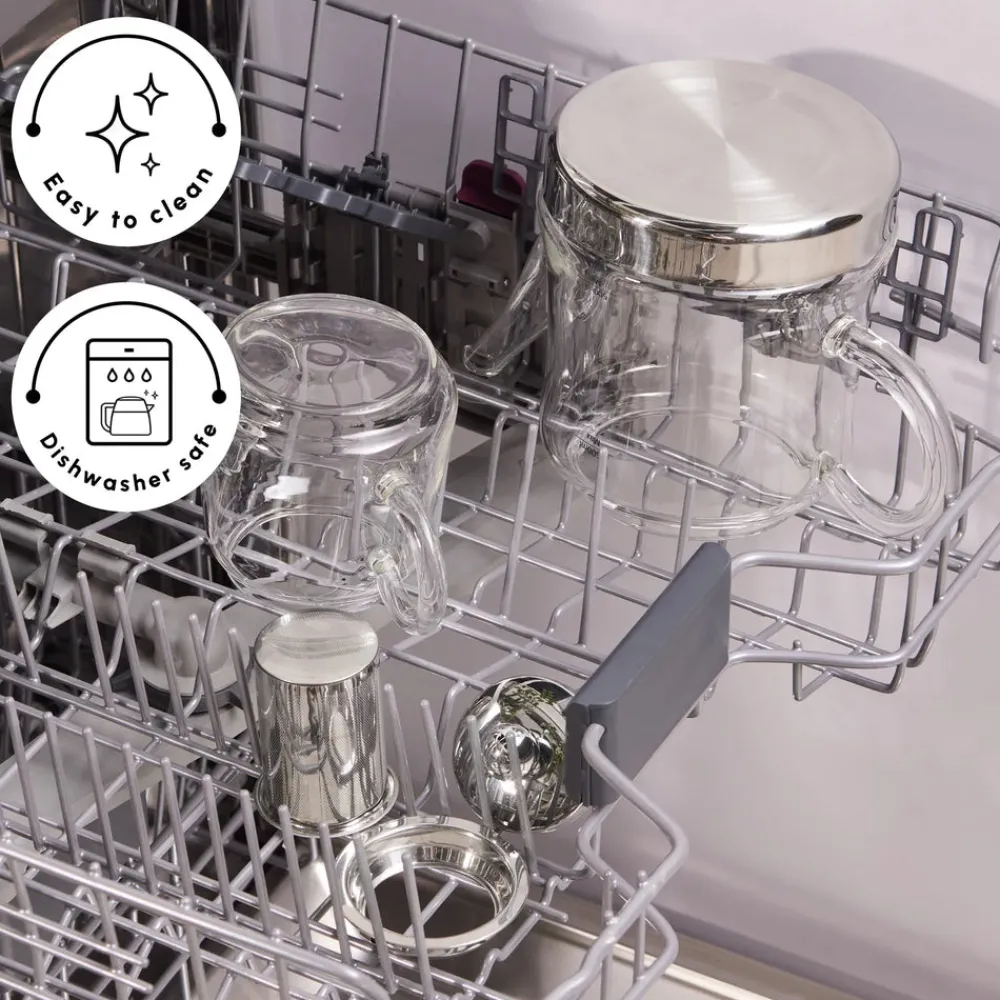 New Dora Borosilicate Glass Teapot Set, Medium, Transparent Turkish Coffee Pots|Turkish Teapots