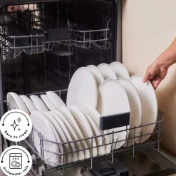 Best Earth Collection Clay 55-Piece Porcelain Dinner Set for 12 People, White Porcelain Dinner Sets