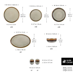 New Earth Collection Earthy Reactive Glaze 52-Piece Stoneware Dinner Set for 12 People, Multi See All Dinner Sets|Stoneware Dinner Sets