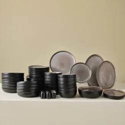 Sale Earth Collection Mercure Reactive Glaze 59-Piece Dinner Set for 12 People, Multi See All Dinner Sets|Stoneware Dinner Sets