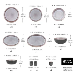 Sale Earth Collection Mercure Reactive Glaze 59-Piece Dinner Set for 12 People, Multi See All Dinner Sets|Stoneware Dinner Sets