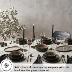 Sale Earth Collection Mercure Reactive Glaze 59-Piece Dinner Set for 12 People, Multi See All Dinner Sets|Stoneware Dinner Sets