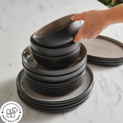 Sale Earth Collection Mercure Reactive Glaze 59-Piece Dinner Set for 12 People, Multi See All Dinner Sets|Stoneware Dinner Sets