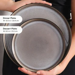 Sale Earth Collection Mercure Reactive Glaze 59-Piece Dinner Set for 12 People, Multi See All Dinner Sets|Stoneware Dinner Sets