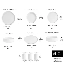 Discount Earth Collection Matte Glaze 55-Piece Porcelain Dinner Set for 12 People, White See All Dinner Sets|Porcelain Dinner Sets