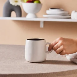 Hot Earth Collection New Galactic Reactive Glaze Mug, 400ml, White Mugs