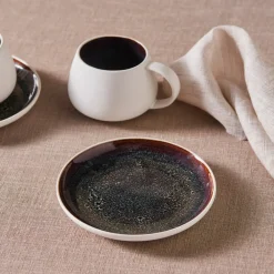 Online Earth Collection New Galactic 2-Piece Reactive Glaze Tea Set, 300ml, White Tea Set