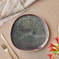 Clearance Earth Collection New Galactic Reactive Glaze Dinner Plate, 27cm, White Dinner Plates