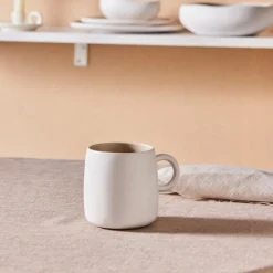 Hot Earth Collection New Cupid Reactive Glaze Mug, 400ml, Beige White Mugs