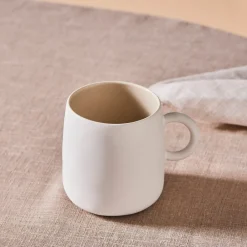 Hot Earth Collection New Cupid Reactive Glaze Mug, 400ml, Beige White Mugs