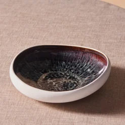 Earth Collection New Galactic Reactive Glaze Salad Bowl, 23cm, White Bowls