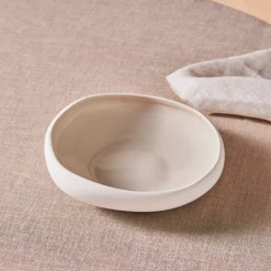 Clearance Earth Collection New Cupid Salad Bowl, 23cm, Beige White Bowls