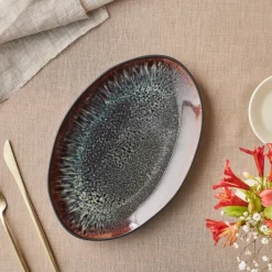 New Earth Collection New Galactic Reactive Glaze Serving Platter, 30cm, Serving Platters