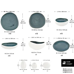 Clearance Earth Collection New Galactic Oscar Reactive Glaze 55-Piece Dinner Set for 12 People, Multi See All Dinner Sets|Reactive Glaze Dinner Sets