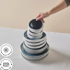 Clearance Earth Collection New Galactic Oscar Reactive Glaze 55-Piece Dinner Set for 12 People, Multi See All Dinner Sets|Reactive Glaze Dinner Sets