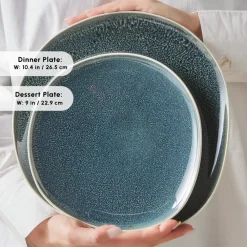 Clearance Earth Collection New Galactic Oscar Reactive Glaze 55-Piece Dinner Set for 12 People, Multi See All Dinner Sets|Reactive Glaze Dinner Sets