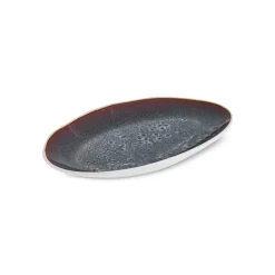 Hot Earth Collection New Galactic Reactive Glaze Serving Platter, 24cm, White Serving Platters