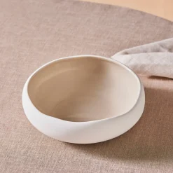 Discount Earth Collection New Cupid Pasta Bowl, 21cm, Beige White Pasta Bowls