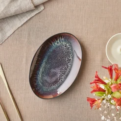 Best Earth Collection New Galactic Reactive Glaze Serving Platter, 24cm, Serving Platters