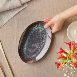 Best Earth Collection New Galactic Reactive Glaze Serving Platter, 24cm, Serving Platters