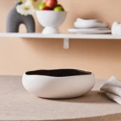 Clearance Earth Collection New Galactic Reactive Glaze Pasta Bowl, 21cm, White Pasta Bowls