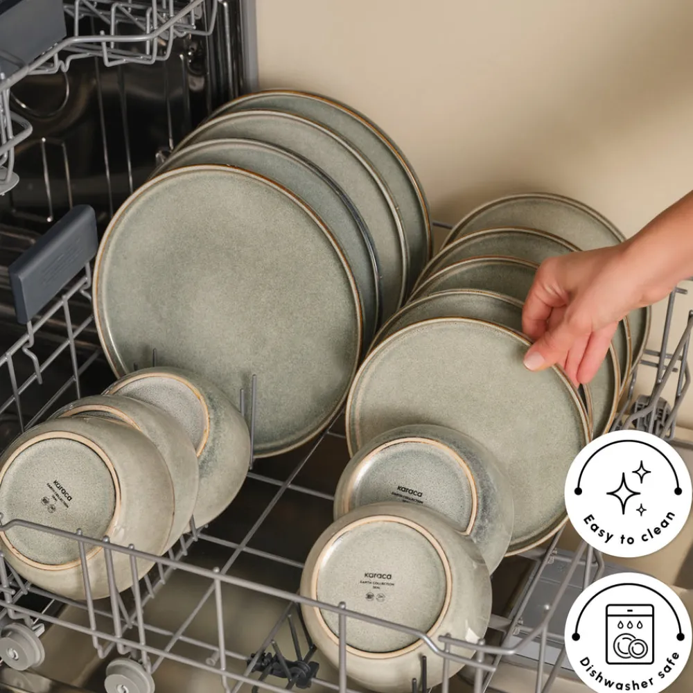 Best Earth Collection Skal 55-Piece Stoneware Dinner Set for 12 People, Grey See All Dinner Sets|Stoneware Dinner Sets