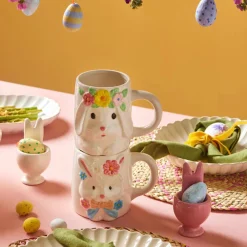 New Easter 25 Dolomite Mrs Bunny Mug, 510ml, White Yellow Mugs