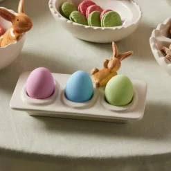Best Easter 3-Compartment Egg Cup, White Multi Bowls