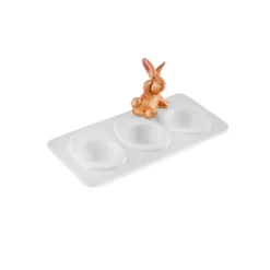 Best Easter 3-Compartment Egg Cup, White Multi Bowls