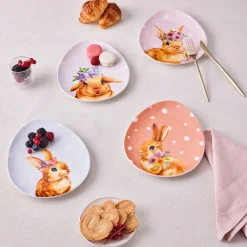 Online Easter 4-Piece Bone China Serveware Set for 4 People, Multi Side Plates