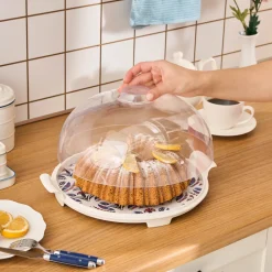 Ebru Cake Dome with Stand, 35cm, Multi Serving Platters