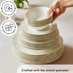 New Elegance Bone China Siena 53-Piece Dinner Set for 12 People, See All Dinner Sets|Bone China Dinner Sets