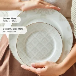 New Elegance Bone China Siena 53-Piece Dinner Set for 12 People, See All Dinner Sets|Bone China Dinner Sets