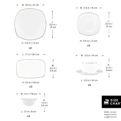 Sale Elegance Bone Padoca 26-Piece Half Square Serveware Set for 6 People, See All Serveware Sets|Porcelain Serveware Sets