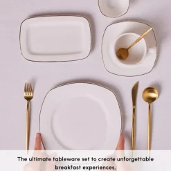 Sale Elegance Bone Padoca 26-Piece Half Square Serveware Set for 6 People, See All Serveware Sets|Porcelain Serveware Sets