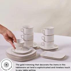 Sale Elegance Bone Padoca 26-Piece Half Square Serveware Set for 6 People, See All Serveware Sets|Porcelain Serveware Sets