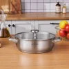 Sale Elite Stainless Steel Induction Shallow Casserole & Lid, 24cm, Silver Pots|Induction Cookware
