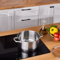 Best Elite Stainless Steel Induction Stock Pot & Lid, 24cm, Silver Pots|Induction Cookware