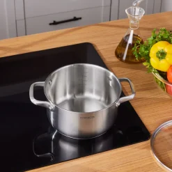 New Elite Stainless Steel Induction Stock Pot & Lid, 20cm, Silver Pots|Induction Cookware