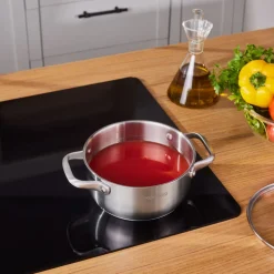 Discount Elite Stainless Steel Induction Stock Pot & Lid, 18cm, Silver Pots|Induction Cookware